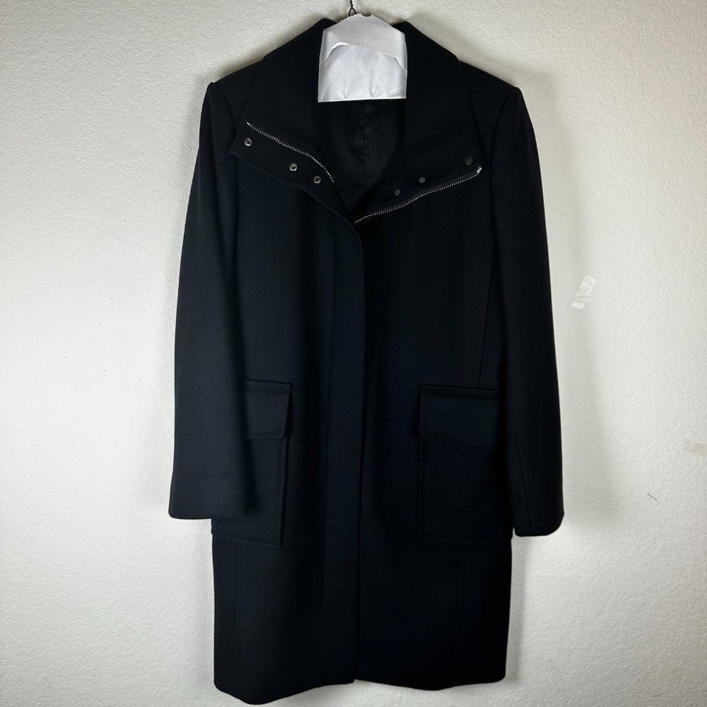 Theory Black Coat | size large | wool blend coat used twice - Picture 7 of 15